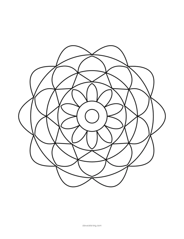 Easy ten-fold mandala with wide rings