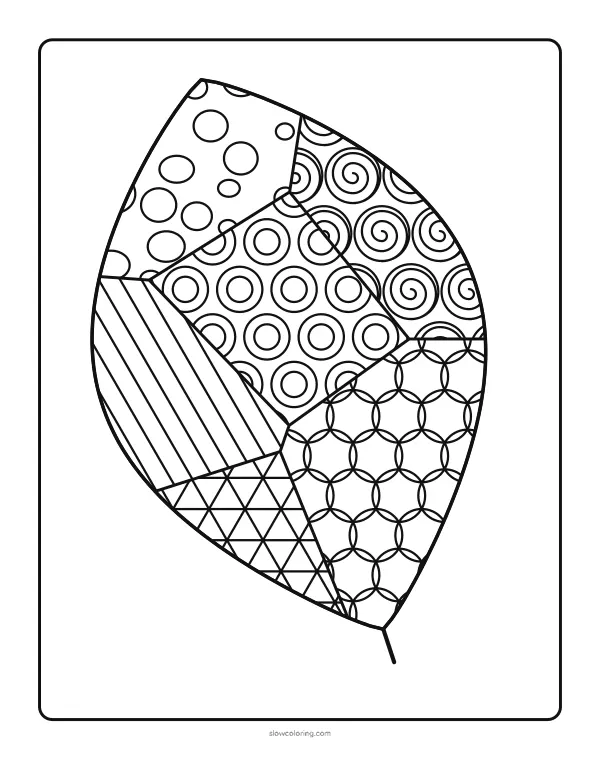 Large leaf with a few wide sections and simple patterns