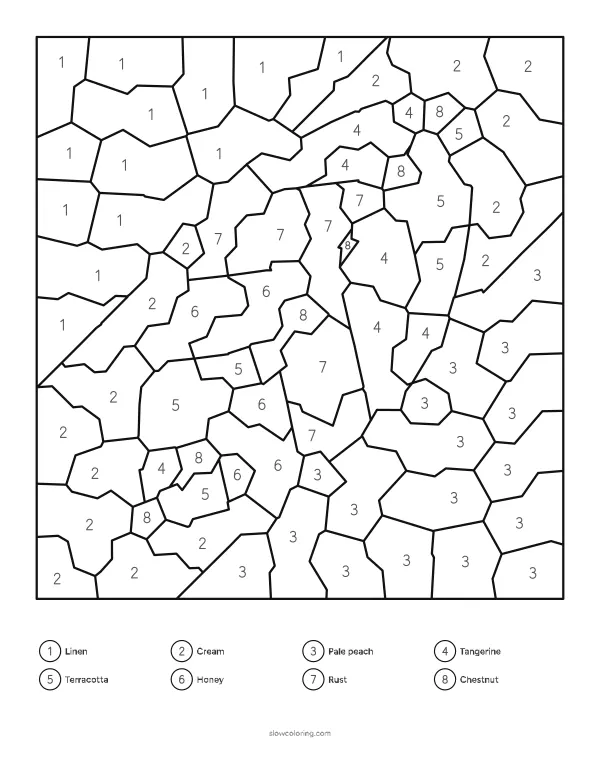 Color Autumn Leaf Easy Color by Number online