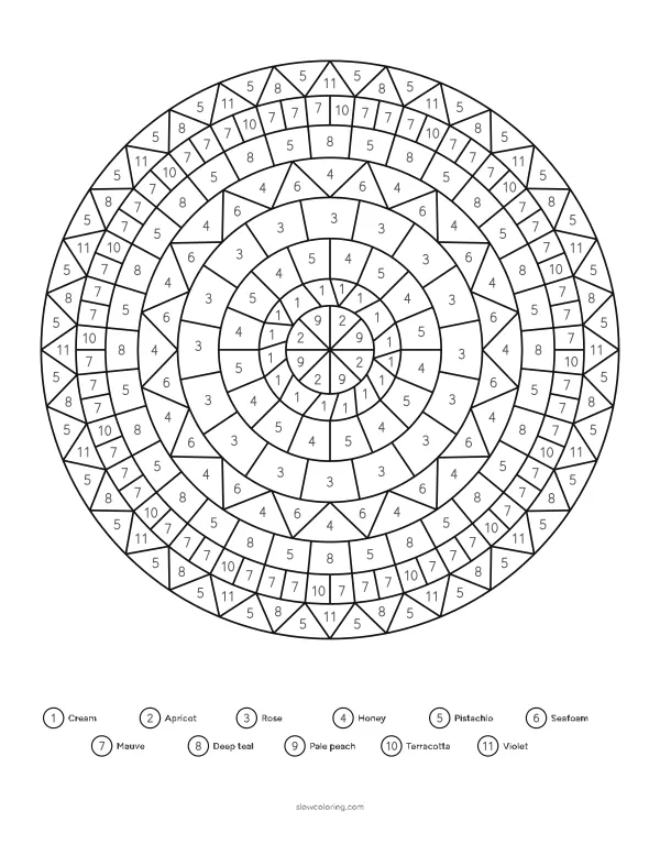 Color Mandala Color by Number 03 online