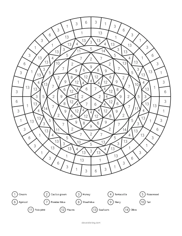 Color Mandala Color by Number 04 online