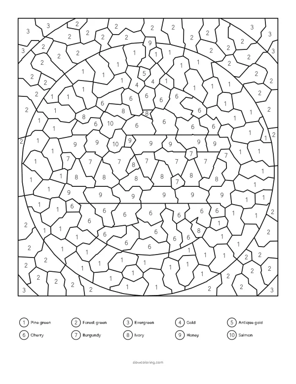 Color Christmas Ornament Color by Number online