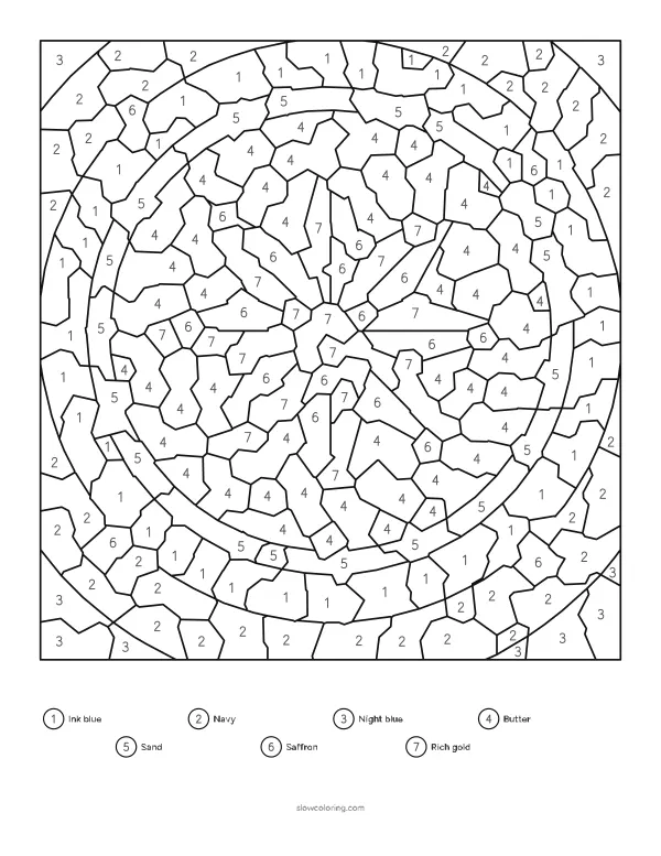 Color Christmas Star Color by Number online