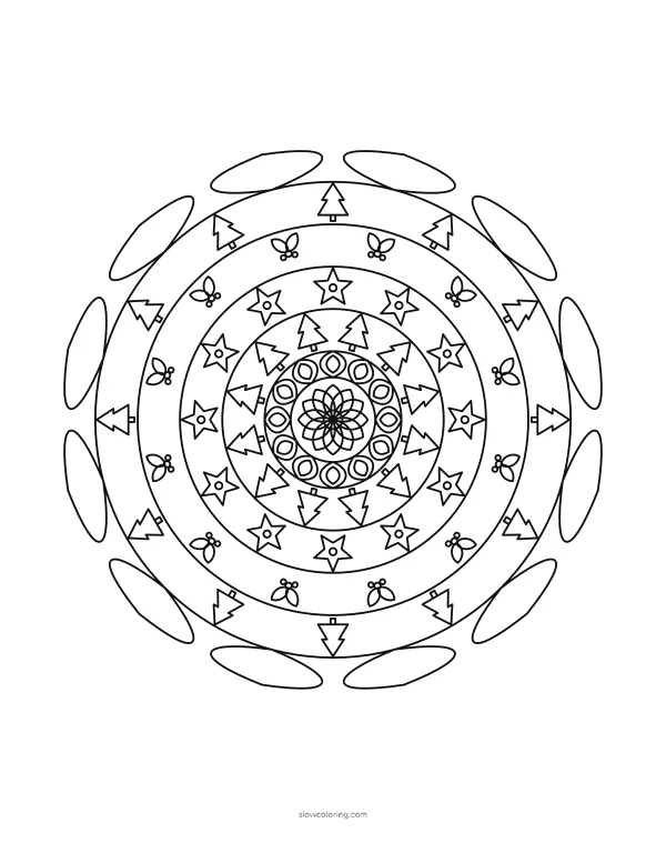 Color Christmas Mandala 03 online