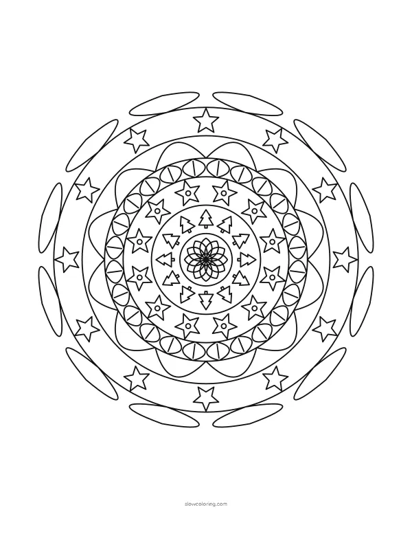 Color Christmas Mandala 04 online