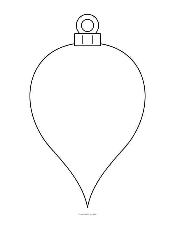 Large teardrop ornament outline with a pointed finial