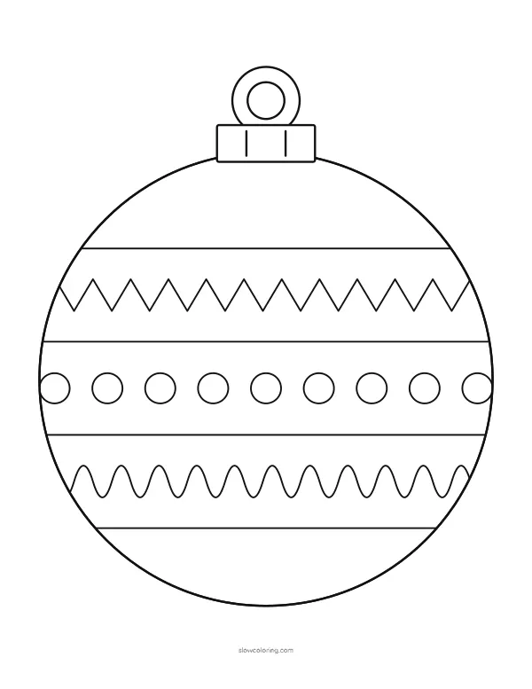 One large round ornament divided into patterned bands