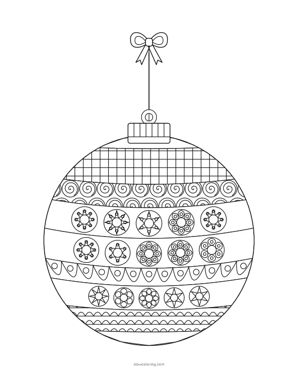 Round ornament with many fine patterned bands for sharp pencils