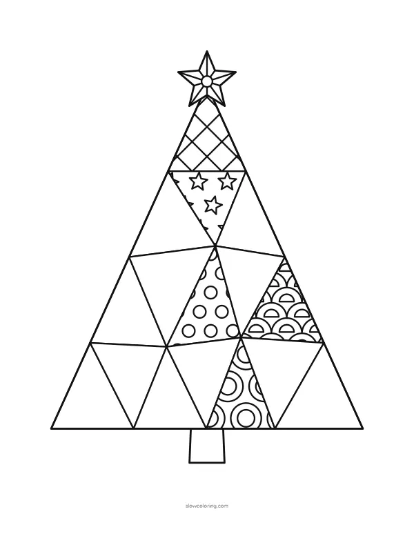Color Geometric Christmas Tree 03 online