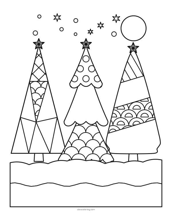 Color Three Patterned Trees 04 online