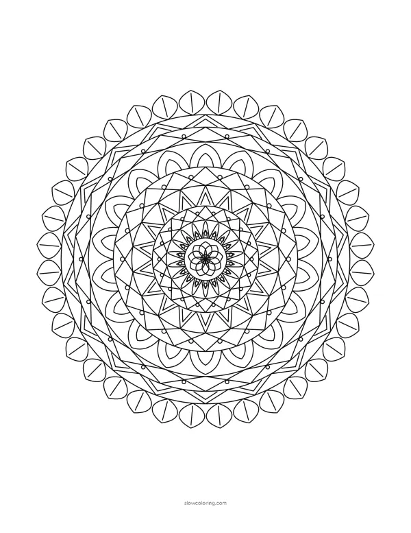 Detailed mandala with 18-fold symmetry and many small zones