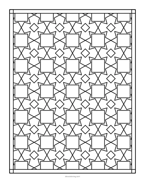 Color Eight-Point Star Tiling Geometric 04 online