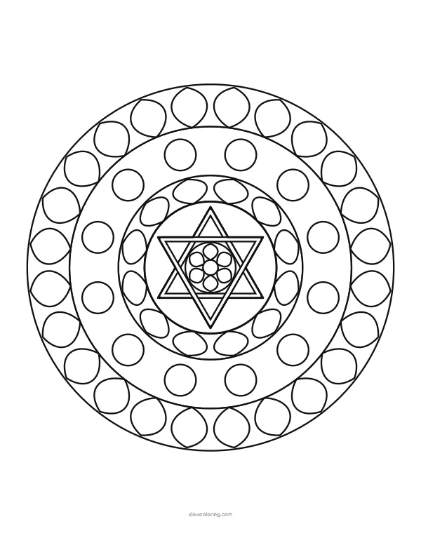 Color Six-Pointed Star Mandala 03 online