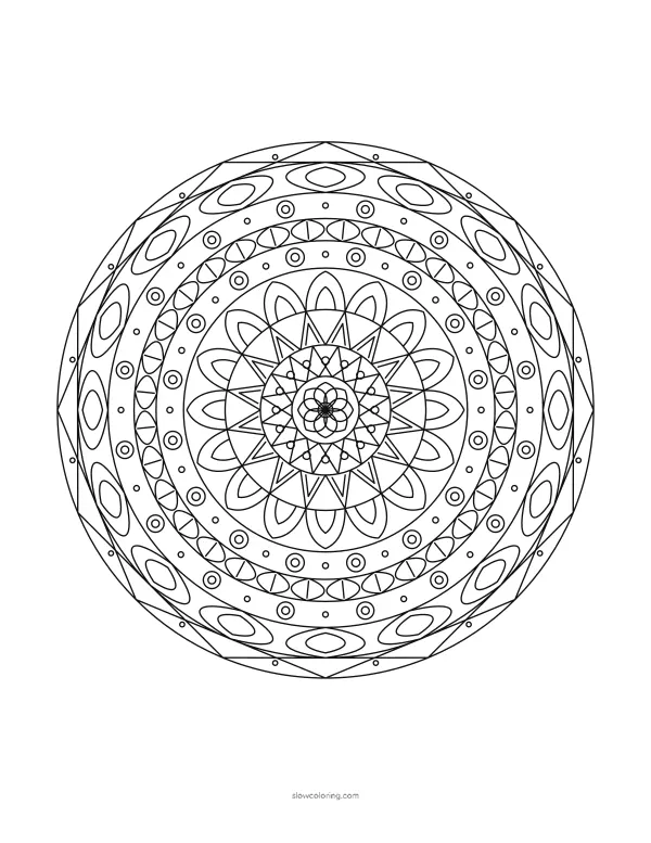 Detailed Mandala coloring page 05, detailed, 16-fold symmetry