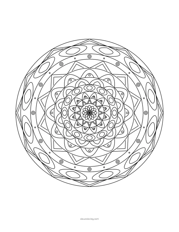 Detailed Mandala coloring page 06, detailed, 12-fold symmetry