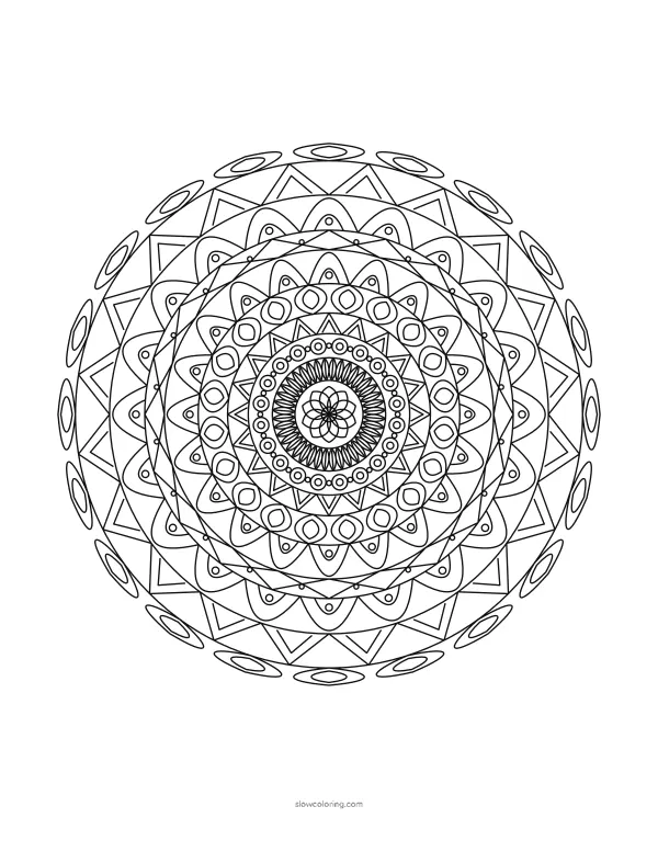 Detailed Mandala coloring page 07, detailed, 20-fold symmetry
