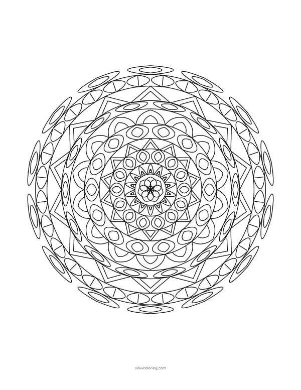 Detailed Mandala coloring page 09, detailed, 14-fold symmetry