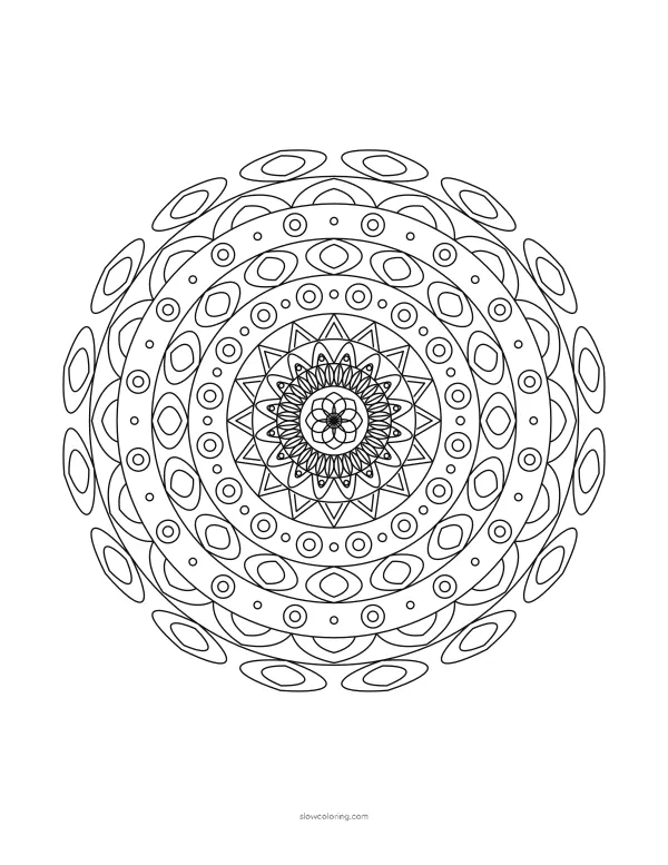 Detailed Mandala coloring page 10, detailed, 16-fold symmetry