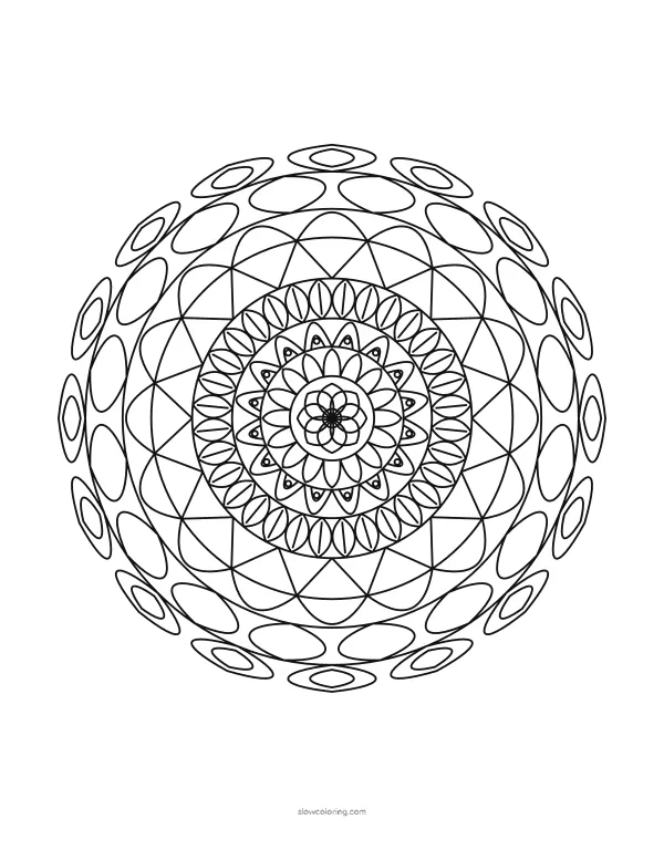 Mandala coloring page 07, medium, 16-fold symmetry