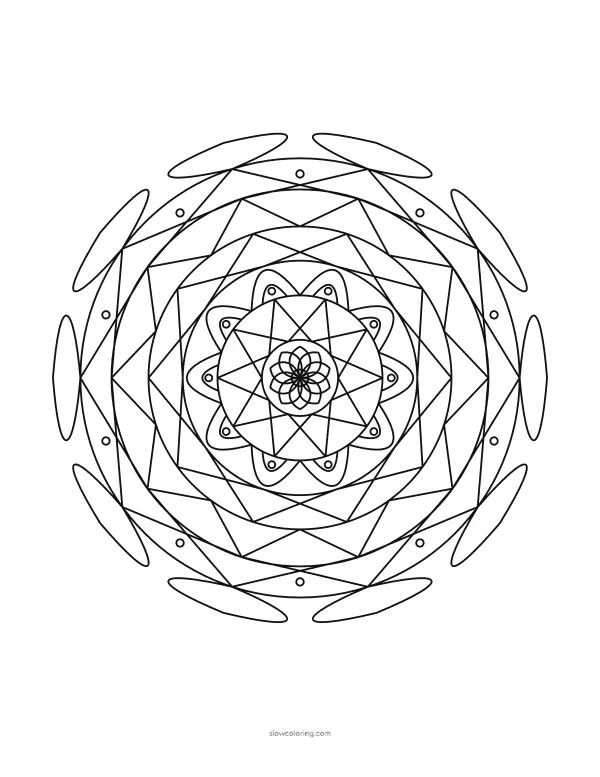 Mandala coloring page 17, medium, 10-fold symmetry