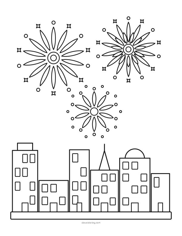 Color Fireworks over the City 01 online