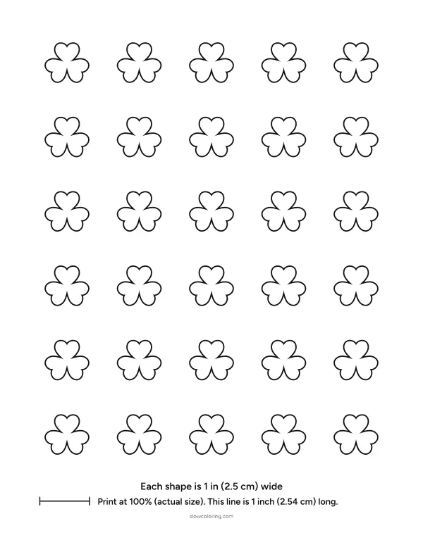 Thirty small shamrock outlines 1 inch wide for confetti and garlands