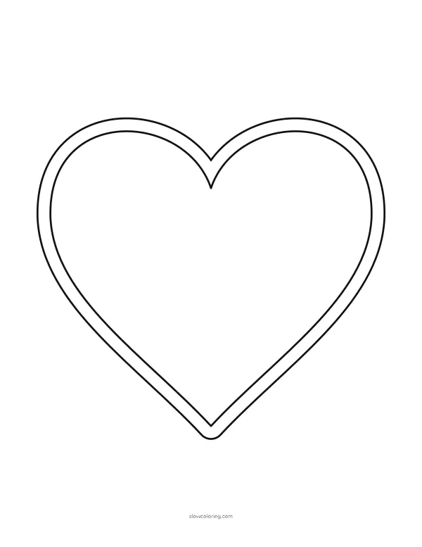 Heart with a double outline, one per page