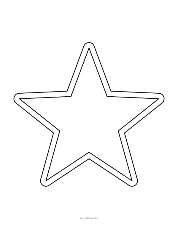 Five-point star with a double outline, one per page