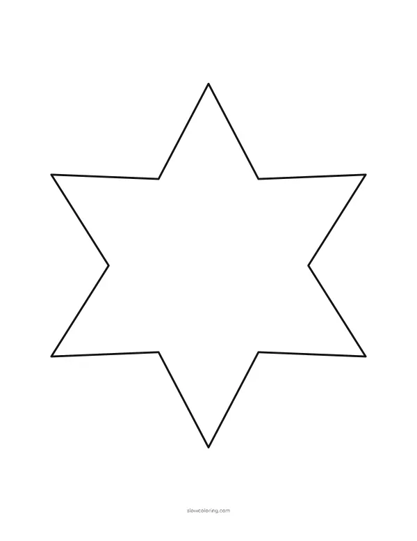 Large six-point star outline, one per page