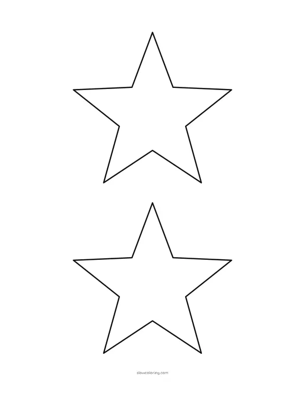 Two medium five-point star outlines stacked on one page