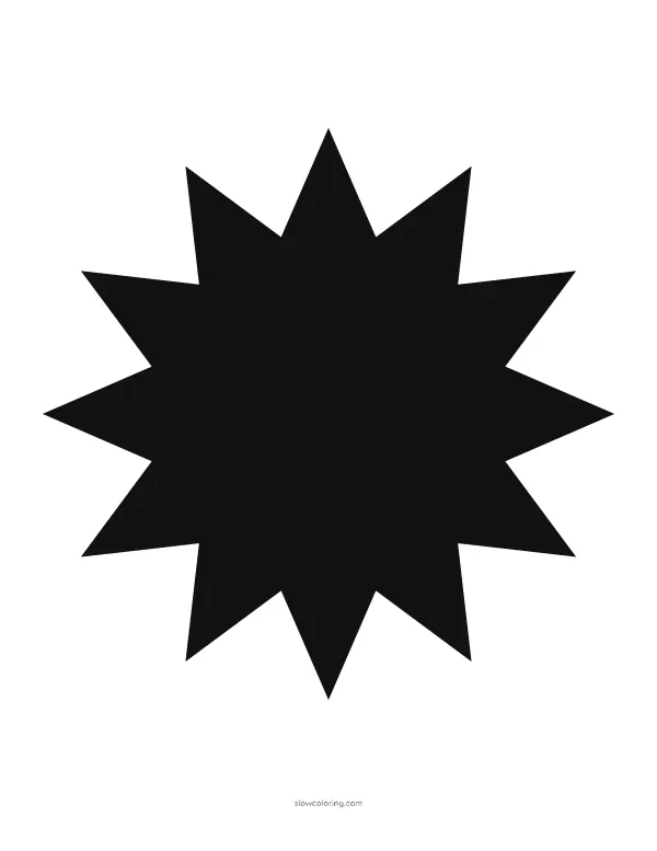 Solid black sun silhouette for cutting or stencils