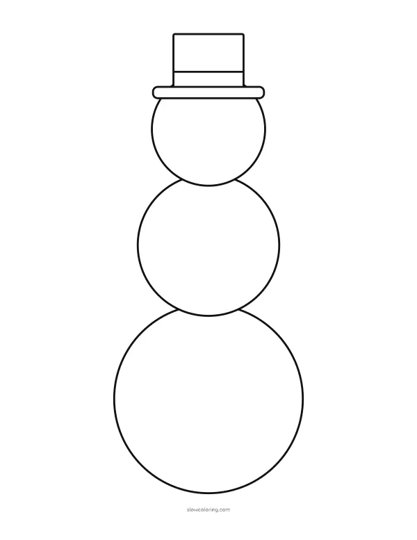 Blank snowman outline with a hat and no face, ready to decorate