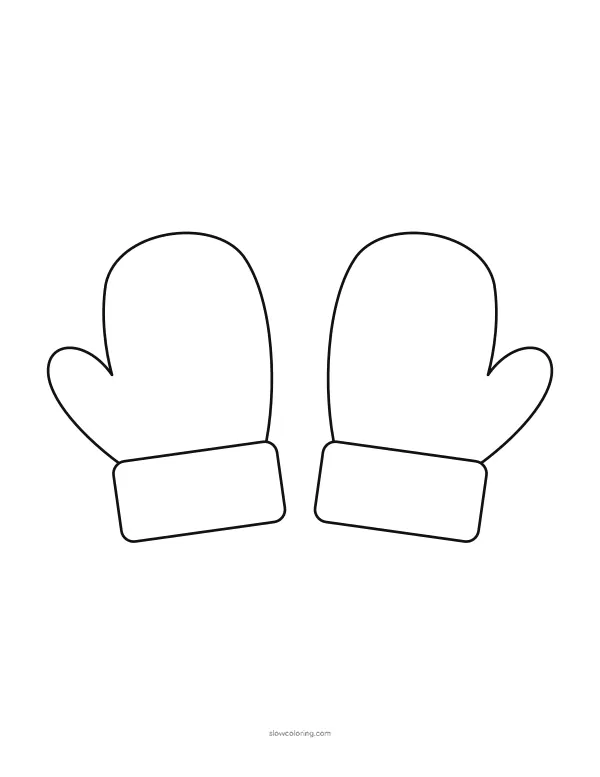 A left and right mitten outline with cuffs