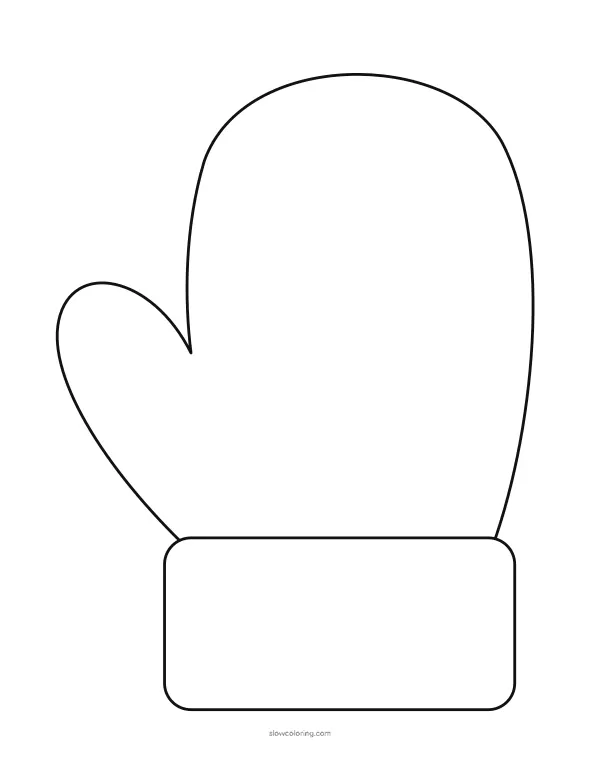 Large single mitten outline with a cuff, one per page