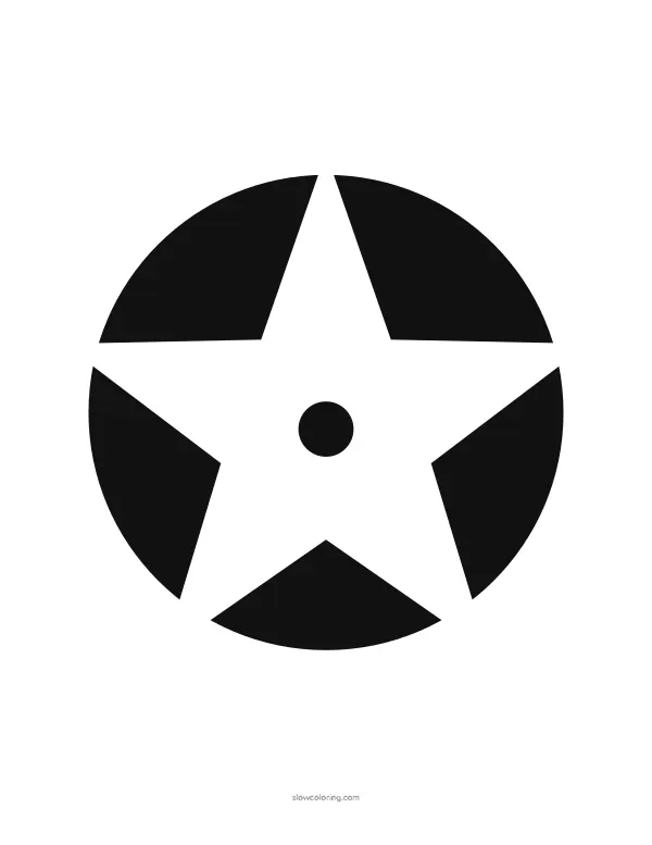 Round stencil with a star whose points reach the edge