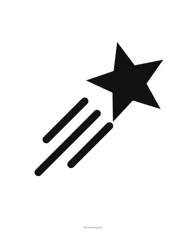 Shooting star stencil with three tail strips