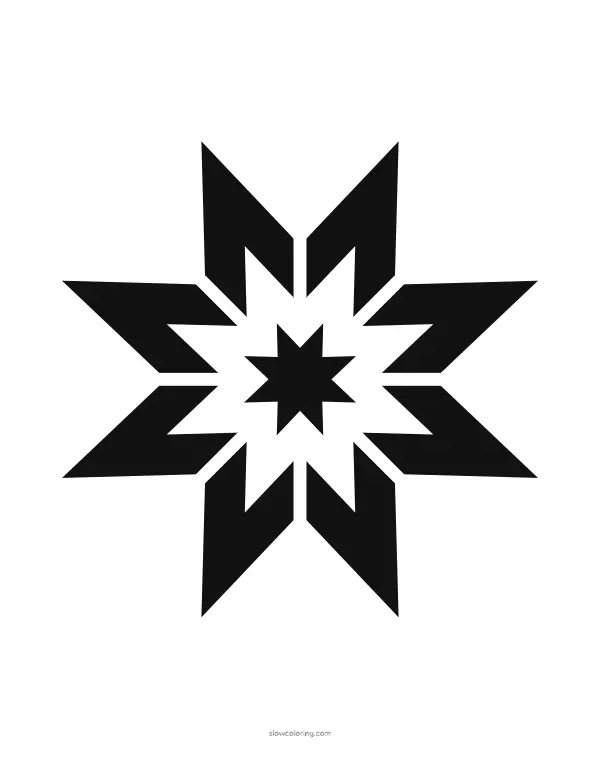Eight-point star stencil with an inner star held by bridges